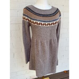 Garnet Hill Sz Small Lambswool / Angora Fair Isle Tunic Sweater / Mini Dress